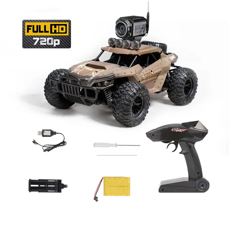 brown 720P camera Радиоуправляемая машина 25 км/ч пустынные скалолазание гоночные автомобили WiFi 720P HD камера 1:18 Внедорожные багги Грузовики Игрушки с дистанционным управлением - Цвет: brown 720P camera