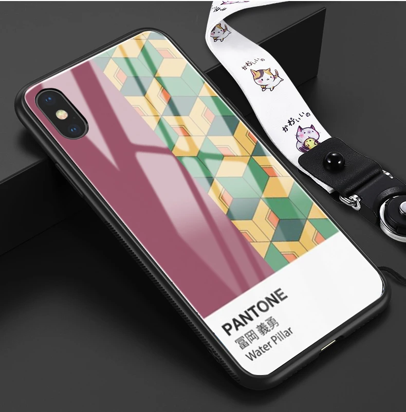 Kamado Nezuko Kimetsu no Yaiba Demon Slayer Pantone черный стеклянный чехол для телефона для iphone 6/6s 7 7Plus X, XS i11 i11pro - Цвет: 24100