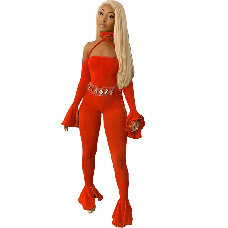 Женский комбинезон с открытой спиной и рукавами-грибками сексуальные