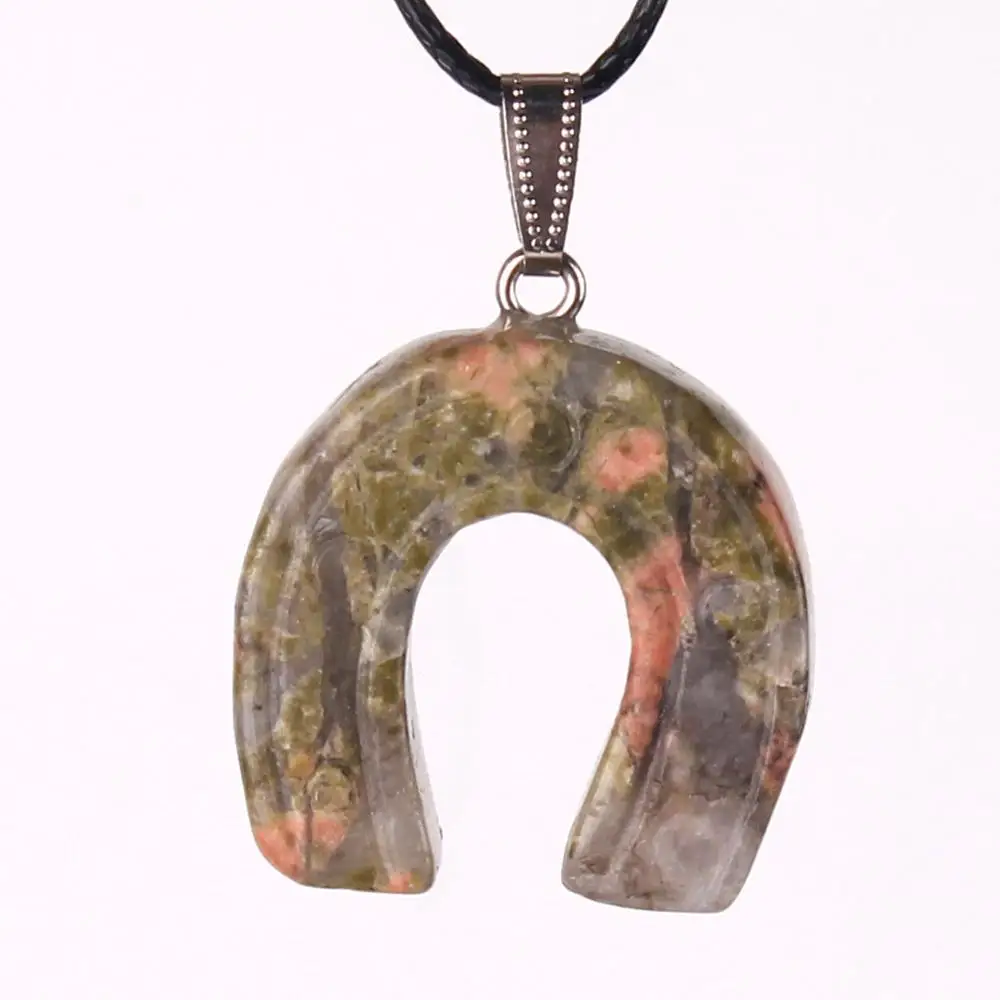 

12PCS Unique Horseshoe Shaped Pendant Women's Charms Fine Jewelry Pendant Natural Stone Necklace Earring Pendants For DIY Making