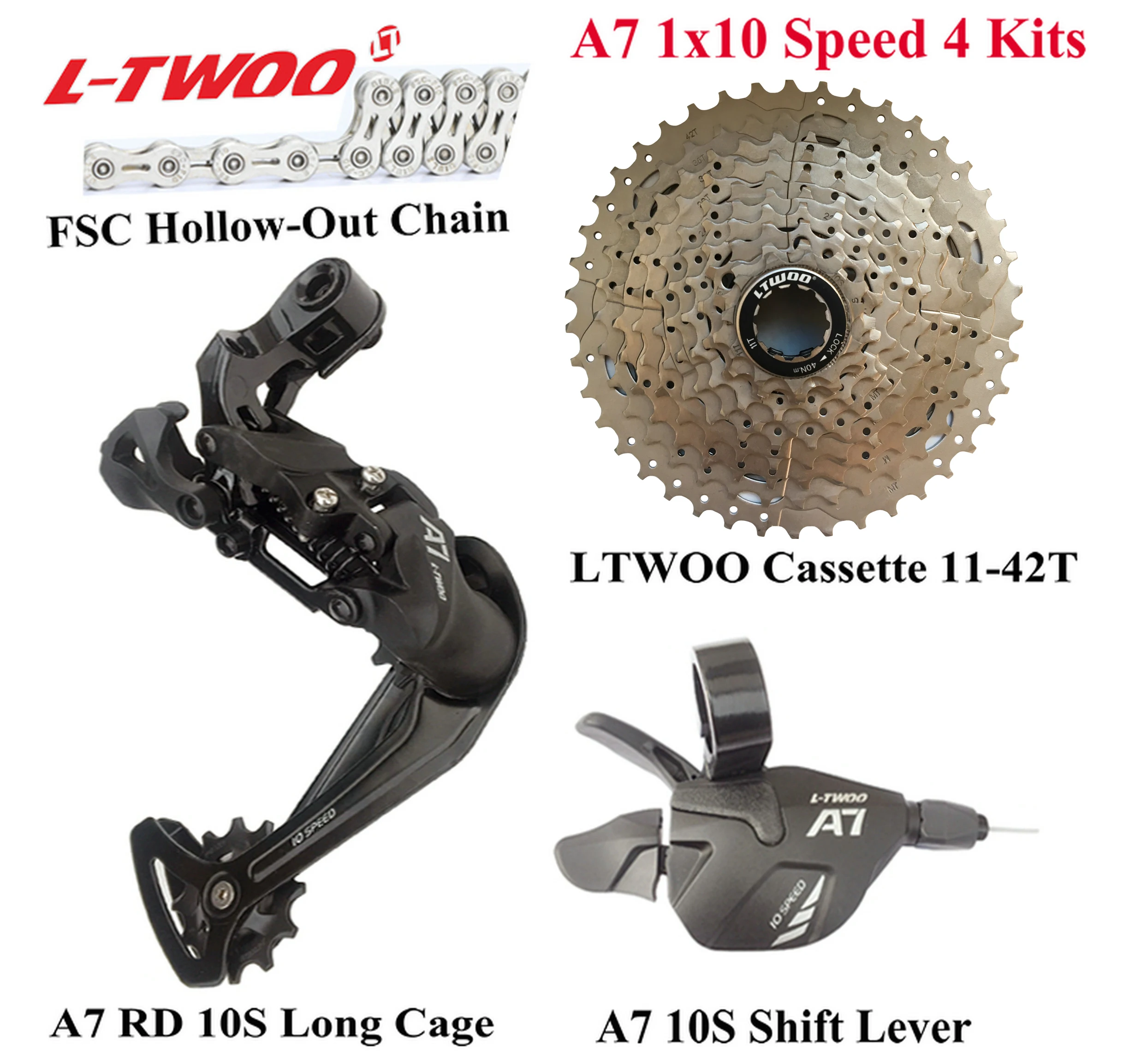 Рычаг переключения скорости LTWOO A7 1x10 Speed + задний переключатель цепь кассета 11 42T 46T