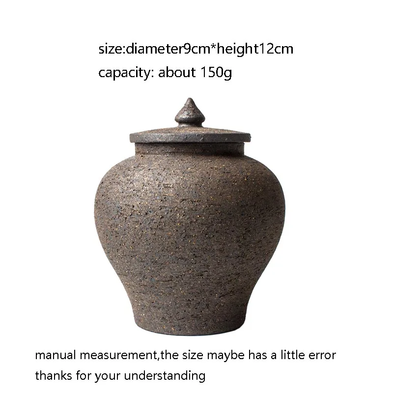 Банка для хранения чая ручной работы керамическая грубая печать держатель зерен