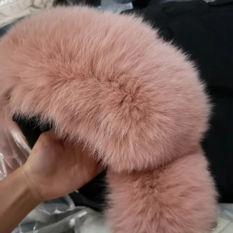 Корейский зимний пуховик с длинным 100% натуральный мех лисы 90% утиного пуха