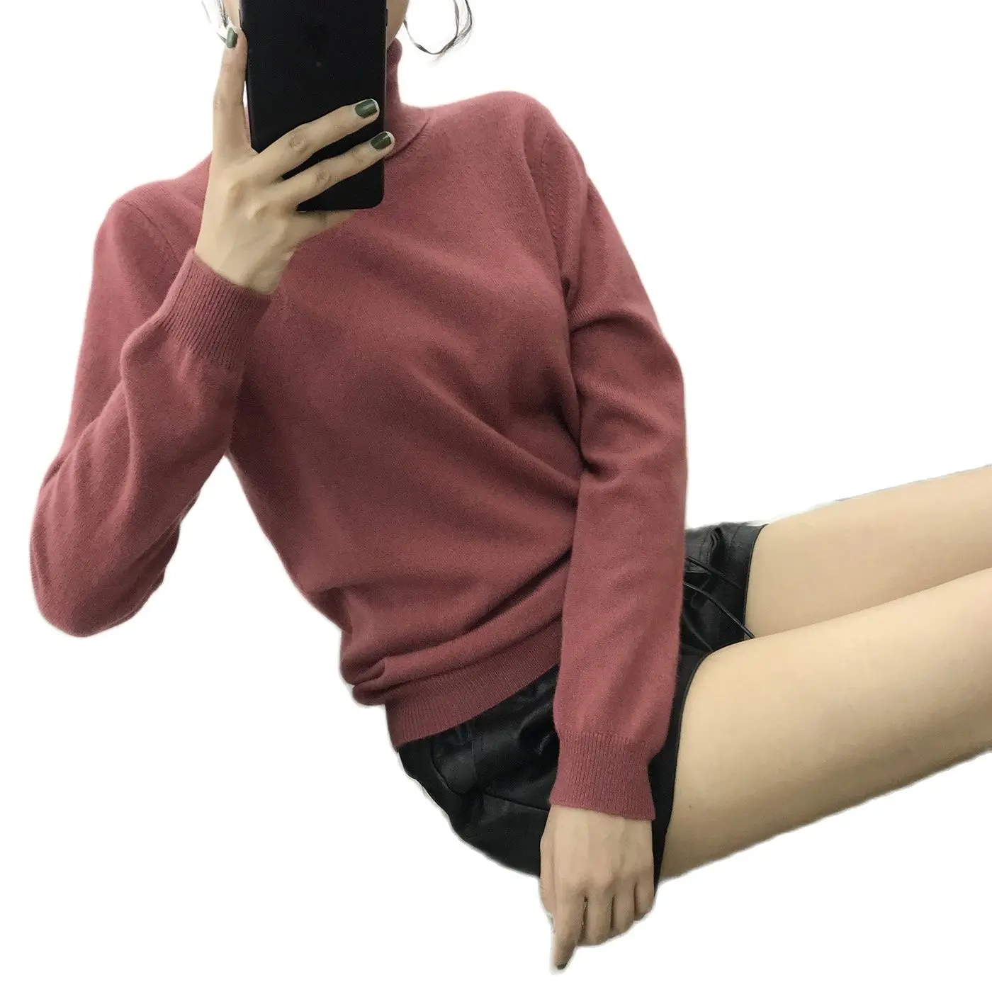 Лидер продаж 2021 модный кашемировый свитер Женская водолазка Женский вязаный