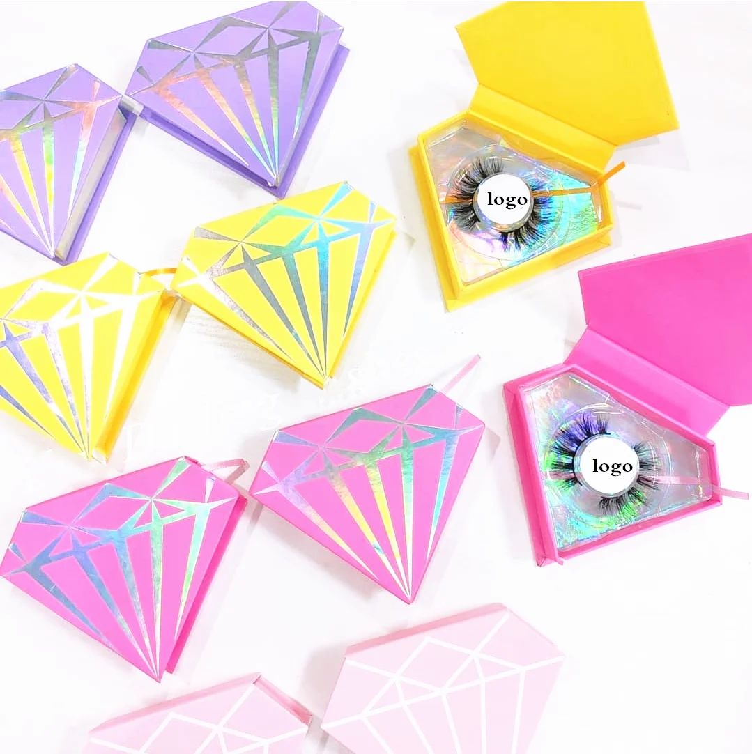 

25 мм норковых ресниц Коробки упаковка чехол s оптовая продажа 3D ресниц Макияж Набор накладных ресниц алмаз Форма Ресницы Коробка Чехол упак...