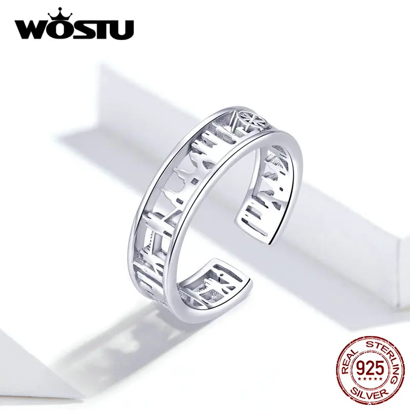 WOSTU Новые Модные Винтажные кольца из стерлингового серебра 925 пробы в лондонском