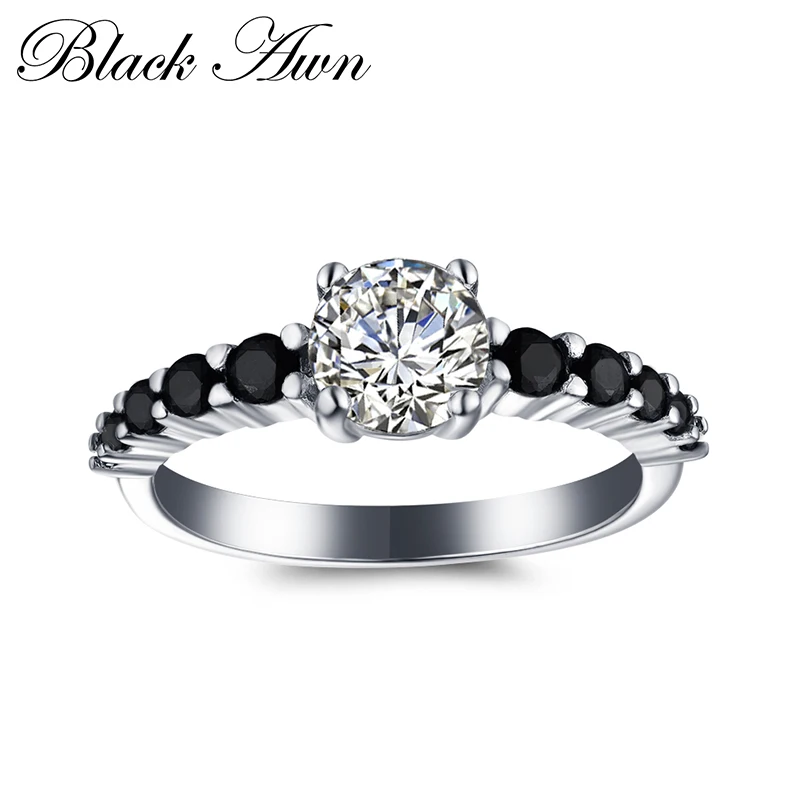 

BLACK AWN 2021 New Genuine 100% Sterling 925 Silver Jewelry Engagement Rings for Women Gift C349