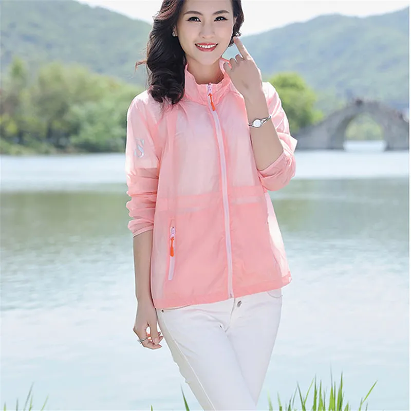Куртка женская Солнцезащитная тонкая модная свободная ветровка с воротником