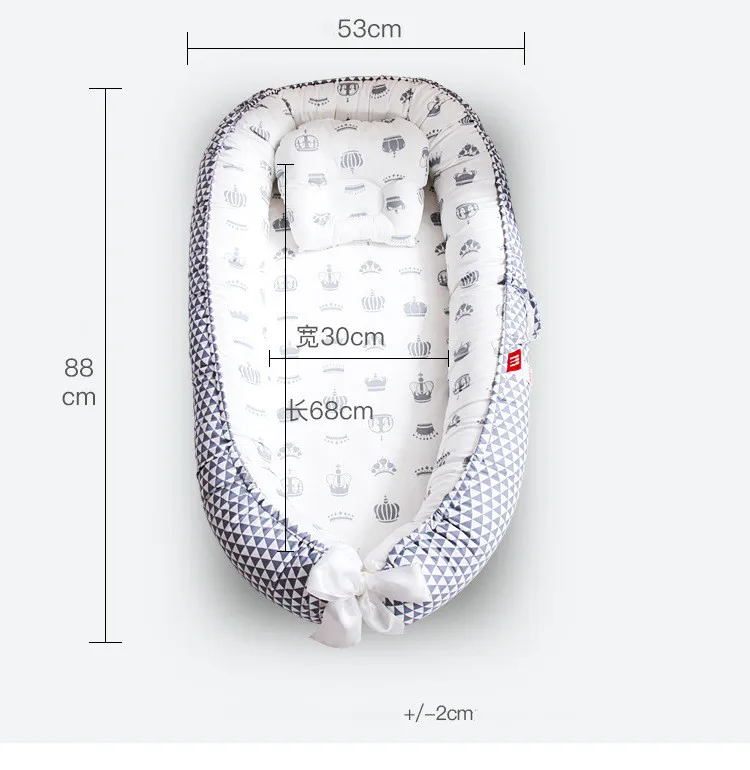90*50 см хлопок детское гнездо кровать новорожденная кроватка с подушкой Babynest