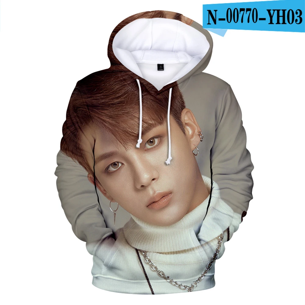 ATEEZ 3D печатных Kpop толстовки для женщин/мужчин мода с длинным рукавом толстовки с капюшоном горячая распродажа Повседневная Уличная Толстовка - Цвет: Синий
