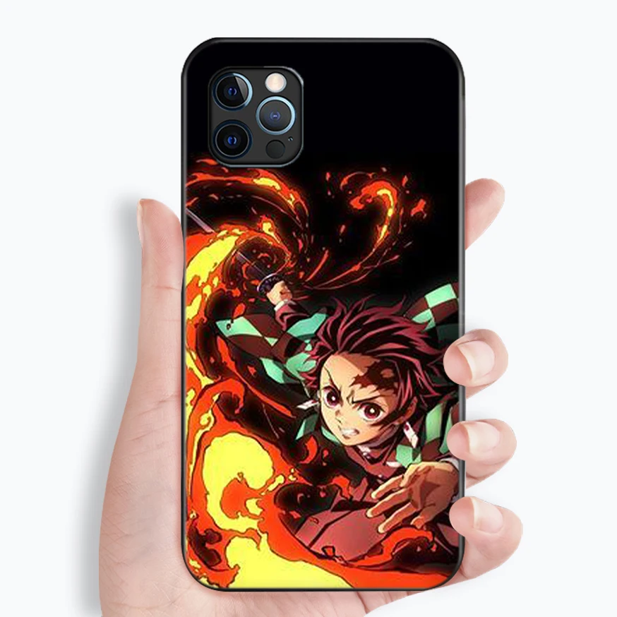 

Cartoon Anime Demon Slayer Phone Case For iPhone 12 13 12 Pro 11 11 Pro X XR 7 8 Plus 6 6S Kimetsu No Yaiba Soft TPU Fundas