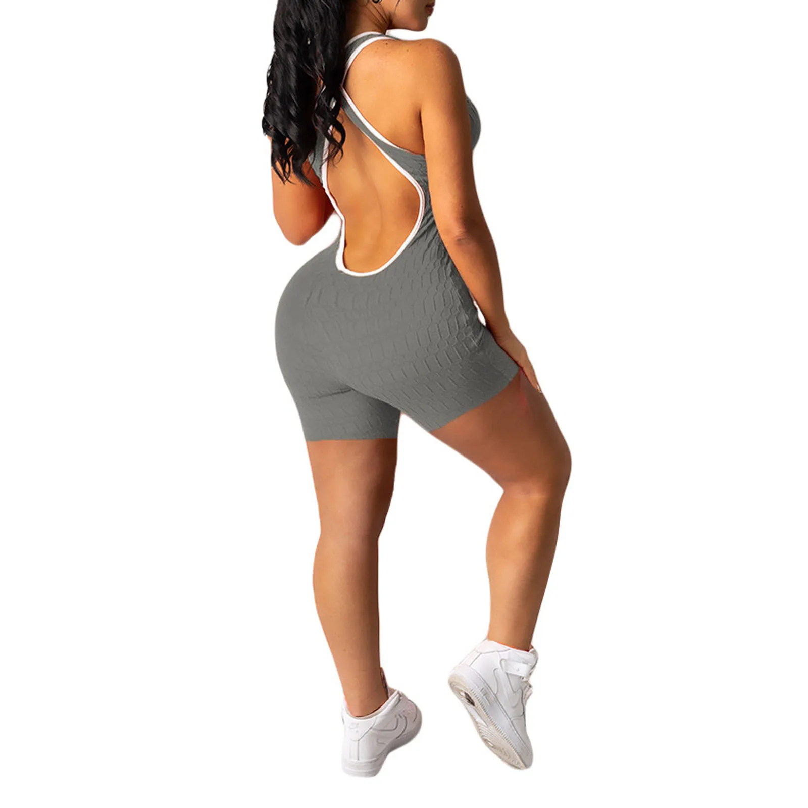 

S-2XL Casual Skinny Rompers Women U-Neck Sleeveless Playsuits One-Piece Pants Sportswear Jumpsuit Ladies Plus Size Rompers New