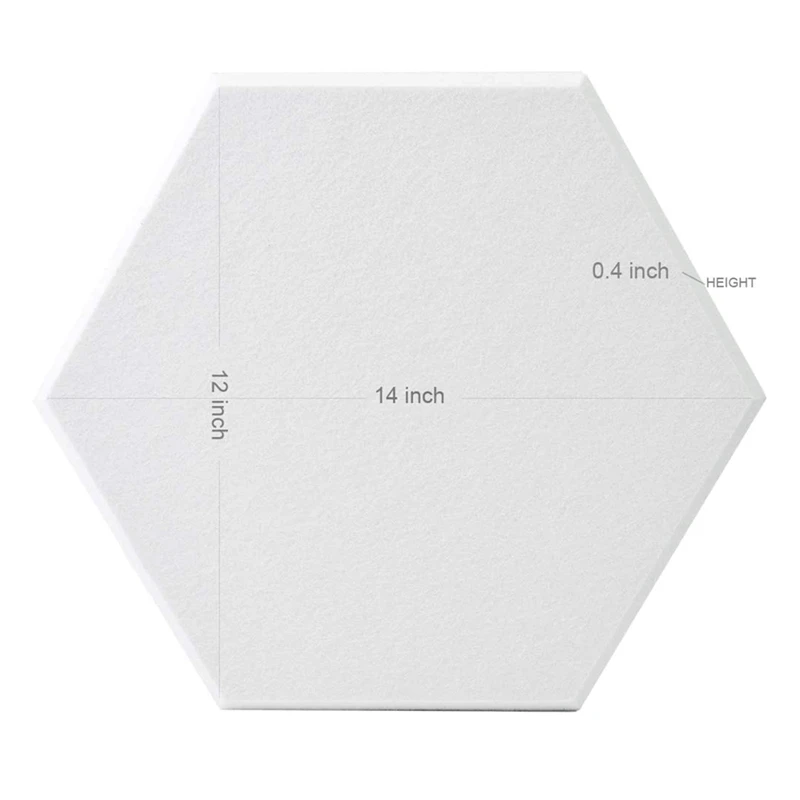 

6Pack Hexagon 3D Acoustic Panels Padding Decorative Wall Tile for Acoustic Treatment Echo Bass Insulation 14X12X0.4 Inch