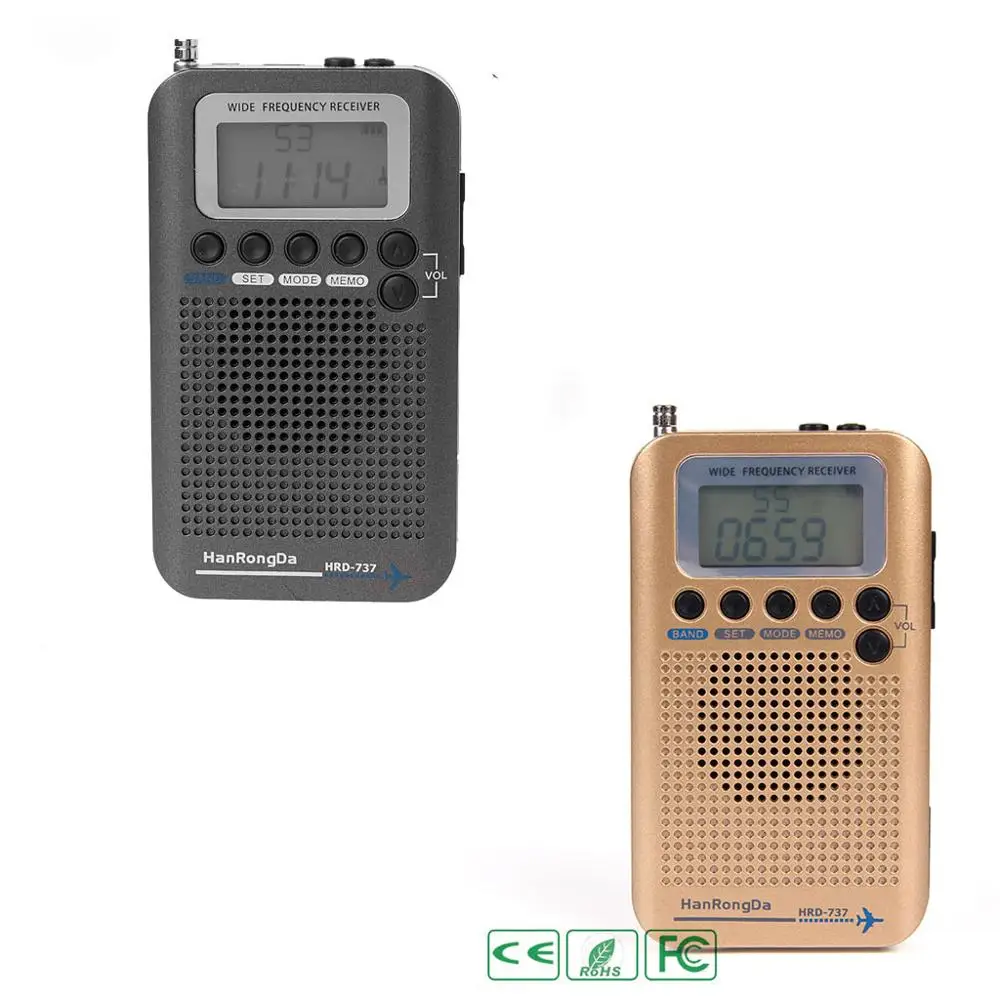 HRD-737 цифровой ЖК-дисплей с полным диапазоном радио портативный FM/AM/SW/CB/Air/VHF World Band