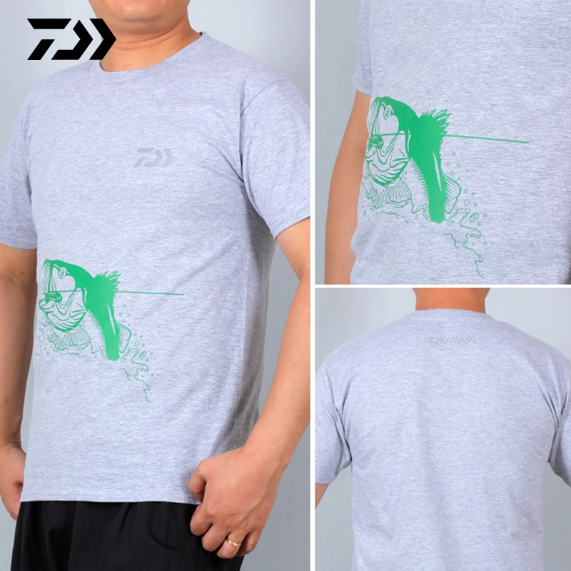 

Summer Daiwa Cotton Fishing Clothing Men Tshirt Sports Running Quick Dry Cycling Golf Fishing T-shirt Short Sleeve Fishing Tee