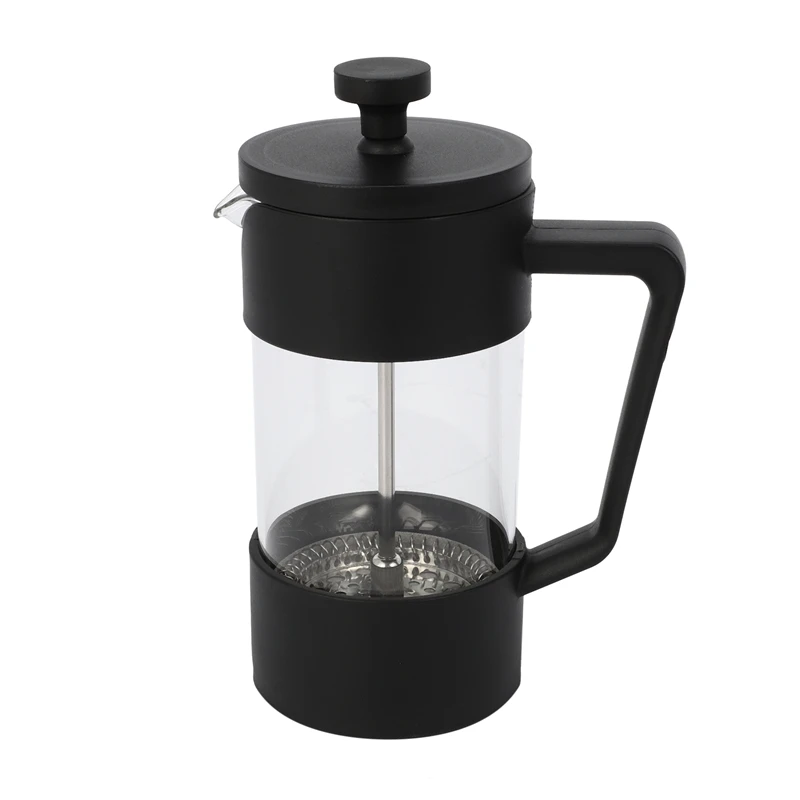 Coffee & Tea Maker 12oz, Thickened Borosilicate Glass Coffee Press Rust-free And Dishwasher Safe,black