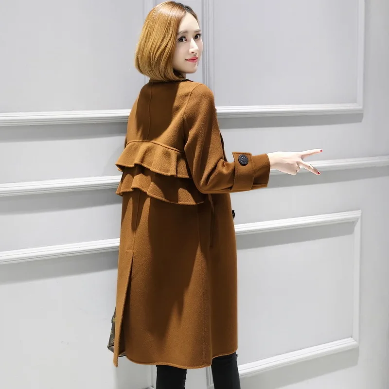 Шерстяное пальто 100% Женская Корейская длинная куртка 2020 осенне-зимняя женское