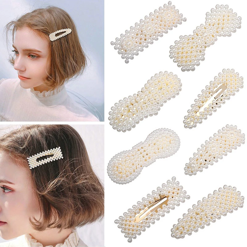 Заколки для волос с имитацией жемчуга и бантом в форме сердца женщин девушек