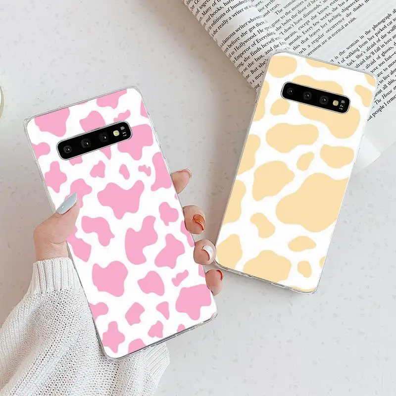 

cow Pattern black white pink Phone Case Transparent For Samsung Galaxy A S Note 9 10 51 50 71 70 80 20 21 30s ultra plus