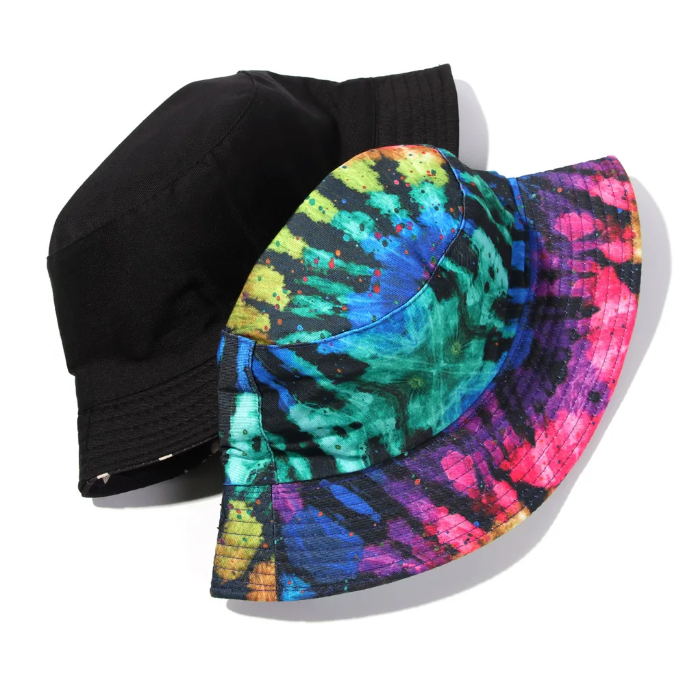 2021 Двусторонняя одежда шляпа вареный печатная Панама по Шапки Реверсивный