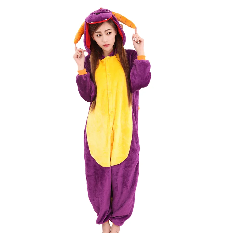 

Women Winter Hooded Flannel One Piecce Pajamas Cartoon Lounge Sleepwear Plus Size S M L XL
