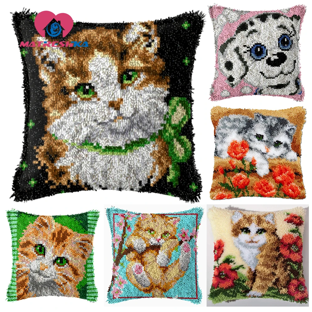 С вышивкой в виде котиков Детские крюк карабин подушка ковер вышитые подушки