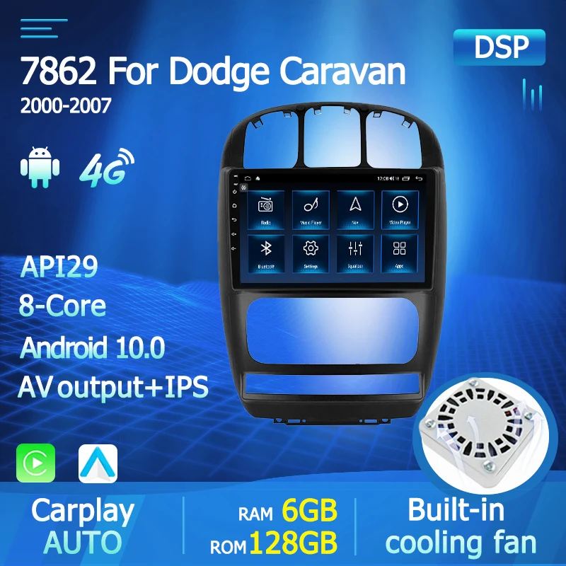 Мультимедийный проигрыватель для Chrysler Voyager Town RS 2000-2007 экран IPS 2DIN | Автомобили и