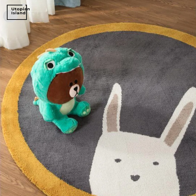 Пушистый Ковер для гостиной круглые коврики спальни Детский ковер ползания