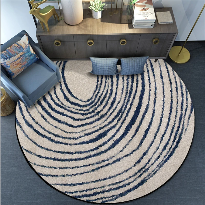 Простой серый неправильный изогнутый узор линии круглый ковер s для гостиной