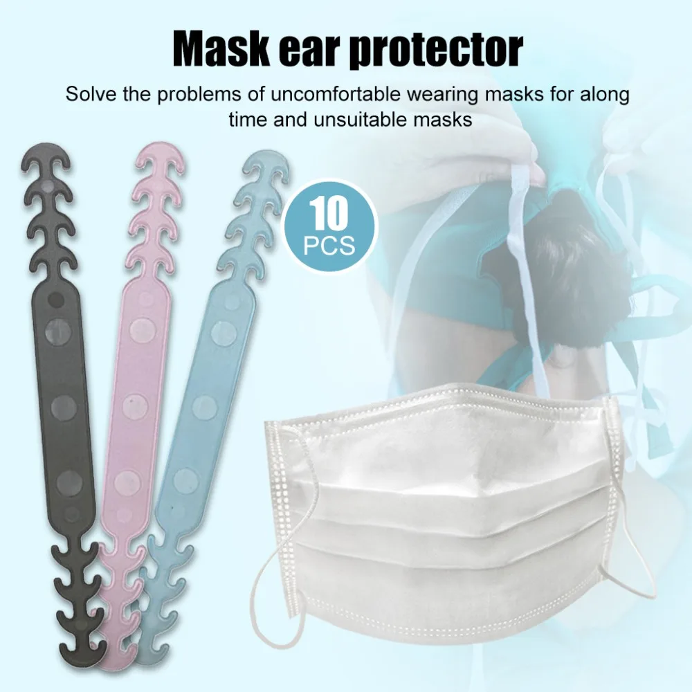 

10/20pcs Adjustable Anti-Slip Silicone Mask Ear Saver Clip Extension Hook Mask Strap Buckle Face Mask holder salva orejas