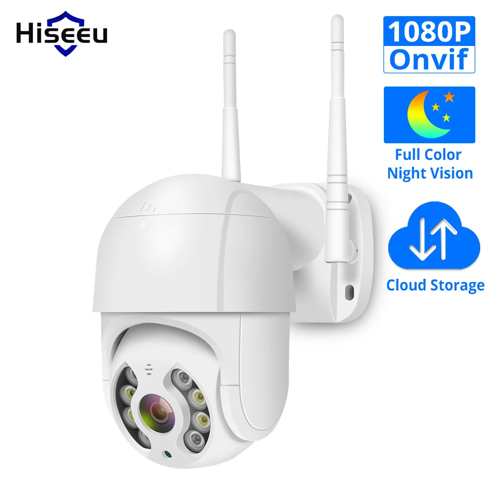 Hiseeu мини 1080P Беспроводная PTZ IP камера наружная P2P скоростная купольная