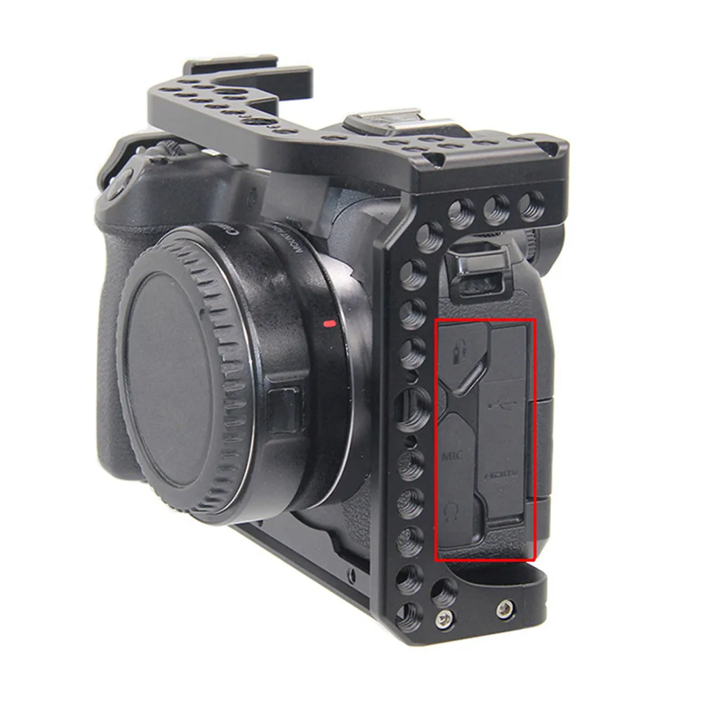 

Protective Camera Cage for Canon EOS R with Coldshoe 3/8 1/4 Thread Holes Arca Swiss Quick Release Plate Camera Cover Case