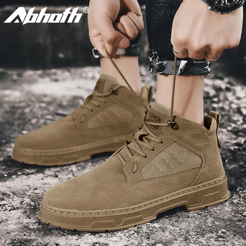 

Abhoth Autumn Men Sneakers Comfortable Height Increasing Hard-Wearing Men Casual Shoes Lace-up Zapatos Deportivos Black 39-44