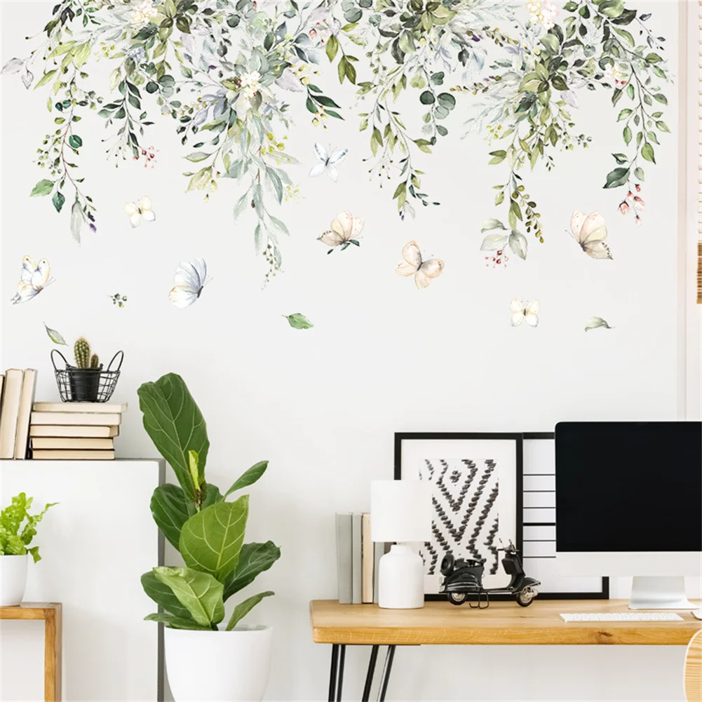 

Decal Wall Sticker Home Office PVC Art Plant Bedroom Stickers Butterfly