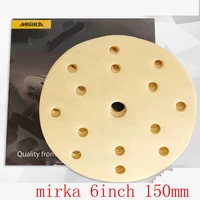 mirka 6 inch 15 hole dry sanding paper flocking self adhesive disc pneumatic grinder automobile putty
