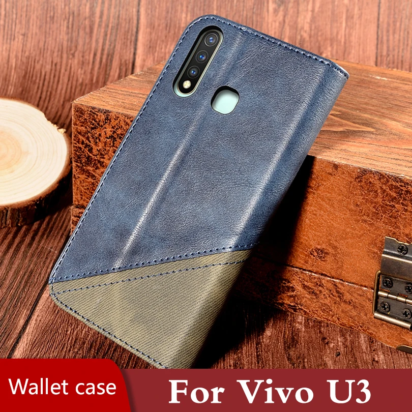 Кожаный чехол-книжка для Vivo U3 с силиконовой задней крышкой из ТПУ магнитный