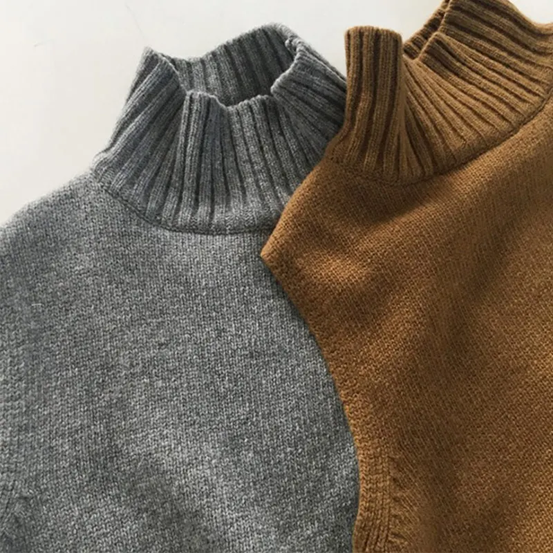 

Women Korean Style Overlap Sleeveless Ladies Sweater Spring Turtleneck Knitted Sweaters Female Fashion Criss-Cross Jumper