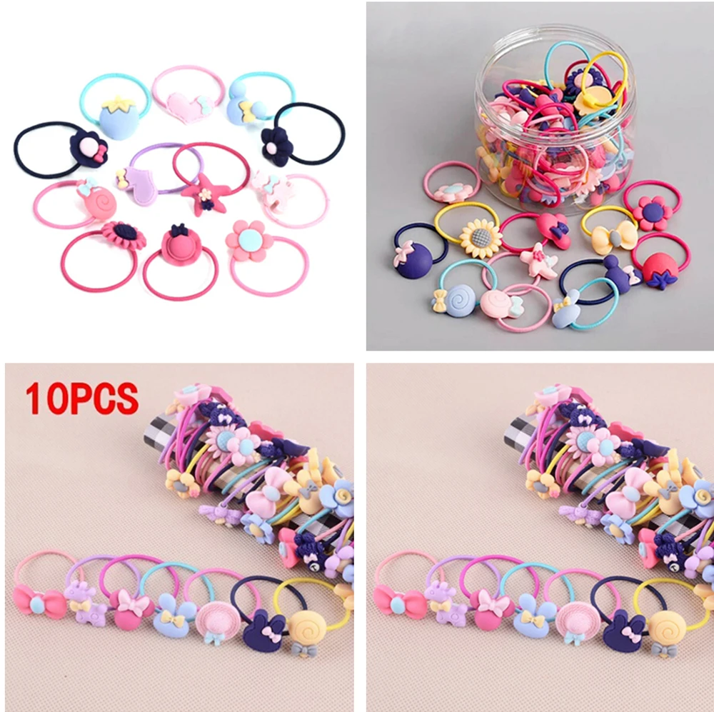10 шт. милые эластичные повязки для волос девочек Искрящийся мини детский
