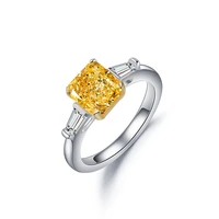 pirmiana new design poplar 925 sterling silver 2 0ct yellow created gemstone ring fine jewelry