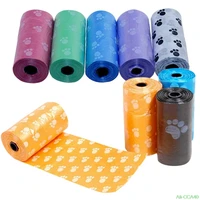 15 pcsroll degradable pet dog waste poop bag with printing doggy bag for cat dog