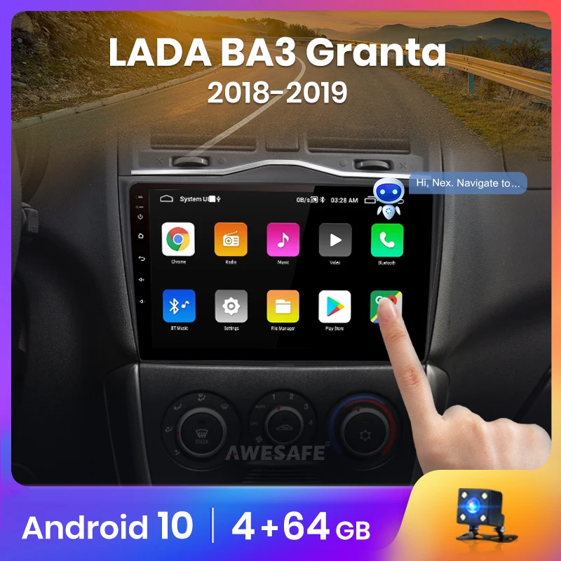 Автомагнитола AWESAFE PX9 для LADA BA3 Granta Cross 2018 2019 мультимедийный видеоплеер на Android 10 0 2