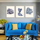 Постеры Печать Кухня Настенный декор синее растение спальня настенная живопись холст картины украшение для гостиной