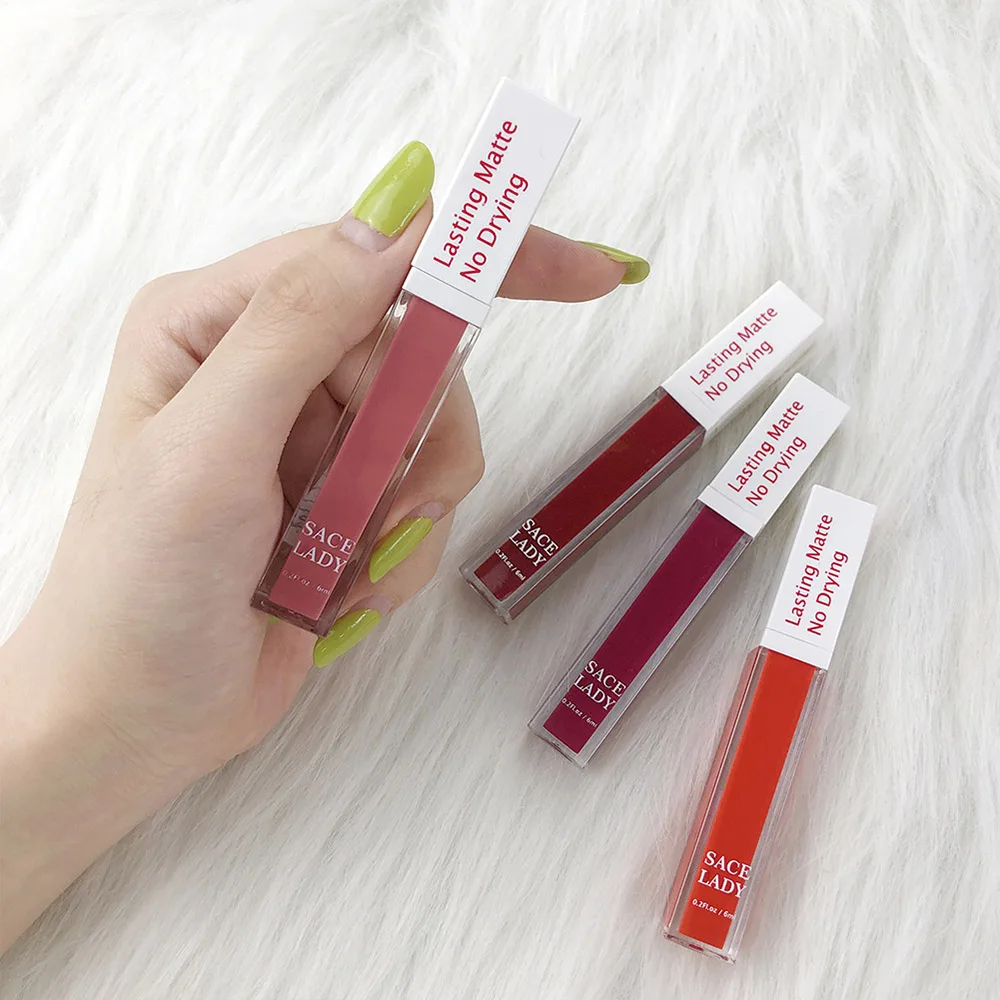 Новый матовый блеск для губ бархатный стойкий сексуальная красная жидкость