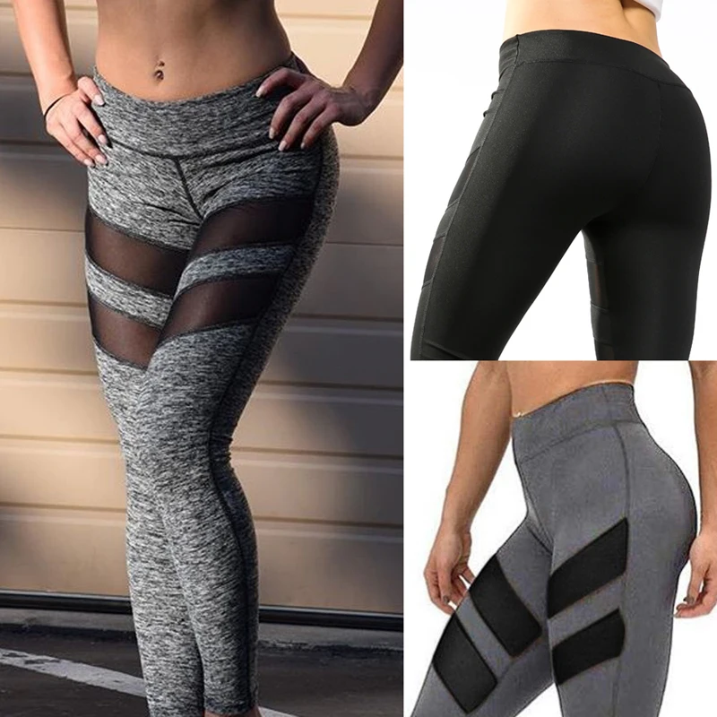 Женские сетчатые лоскутные брюки Sfit с высокой талией женские для спортзала