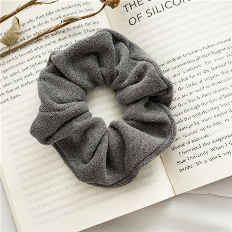 

Soft Velvet Scrunchies Ponytail Hair Accessories Solid Color Woolen Cloth Hair Rope Elastic Hair Rubber Bands For Women