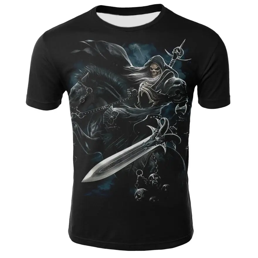 

Men's skull and pirate skull T-shirt 3d printing round neck T-shirt funny top summer T-shirt unisex casual street top