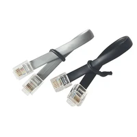 0 5m 6p6c pure copper flat cable rj12 double headed 6 core telephone jumper cable for video intercom access control system