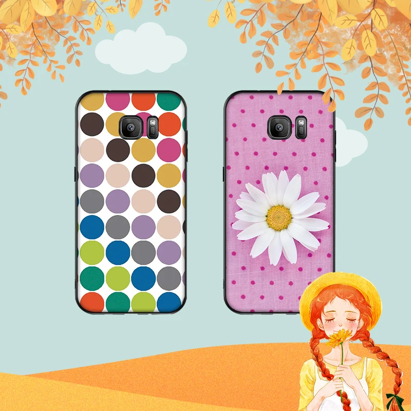 Polka Dots Case For Samsung S6 S7 EDGE S8 S9 PLUS Soft Silicone Cover S10 NOTE 8 9 M10 M20 M30 Coque Funda | Мобильные телефоны и