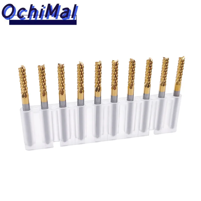 

10pcs 0.6-3.175mm PCB Machine Engraving Bit End Mill Milling Cutter For Metal Carbide PCB Corn Milling Cutter Set 3.175mm Shank