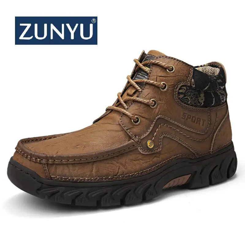 ZUNYU/Новые мужские ботинки зимние плюшевые теплые Мужская обувь модные ботильоны